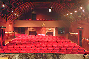 A view from a stage showing the control booths... A view from a stage showing the control booths...